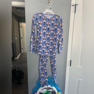 Posh Peanut Blue Kids Pajamas with Bunny Print